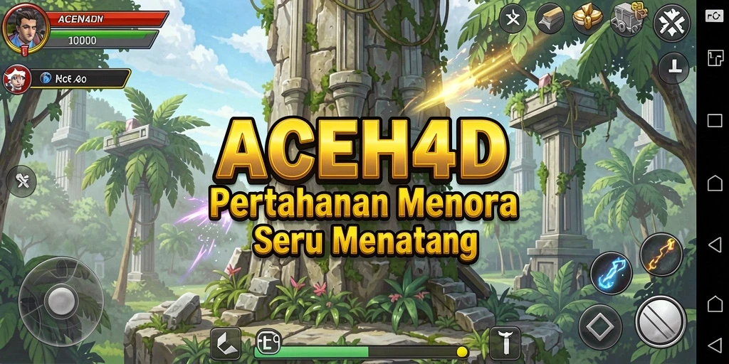 Screenshot utama menampilkan aksi seru Tower Defense di ACEH4D.
