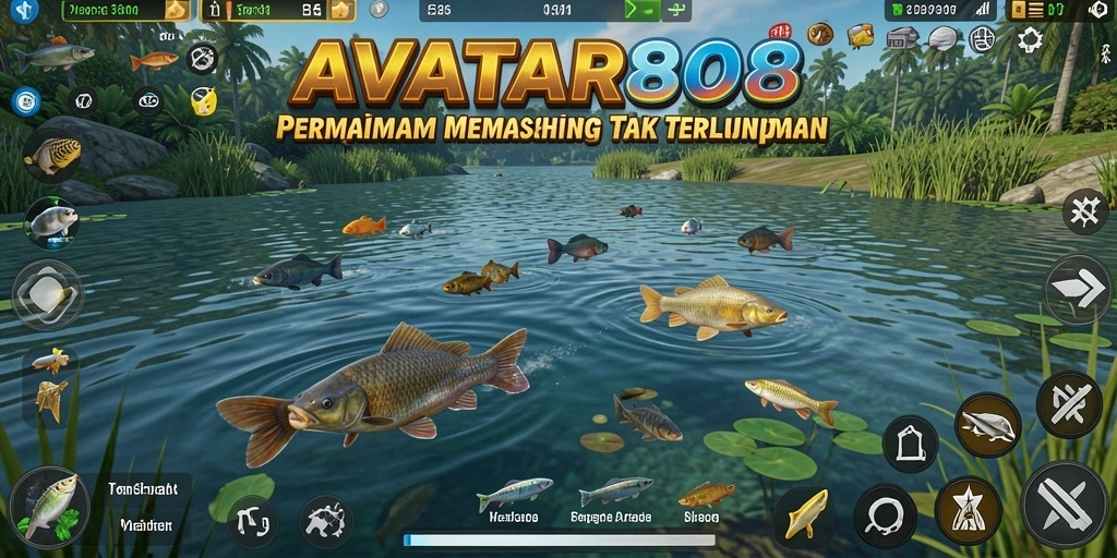 Screenshot gameplay <strong>AVATAR808</strong> dengan aksi memancing yang seru dan menantang.