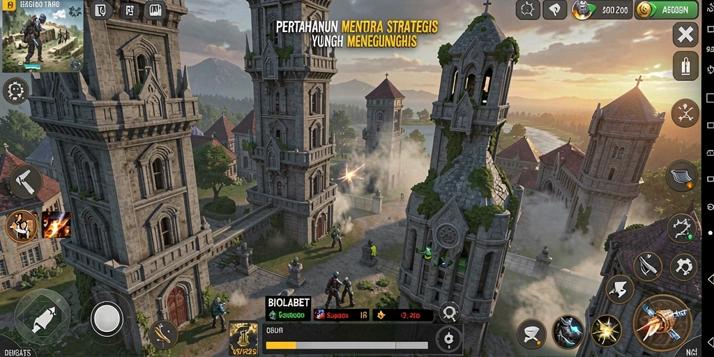 Tampilan gameplay menara pertahanan yang seru dan strategis.