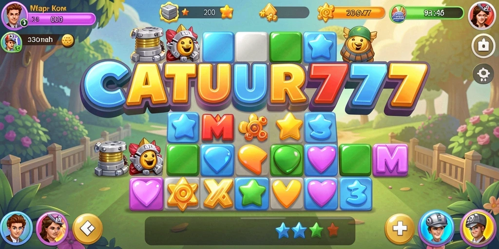 Screenshot utama menampilkan serunya gameplay Match-3 di CATUR777.