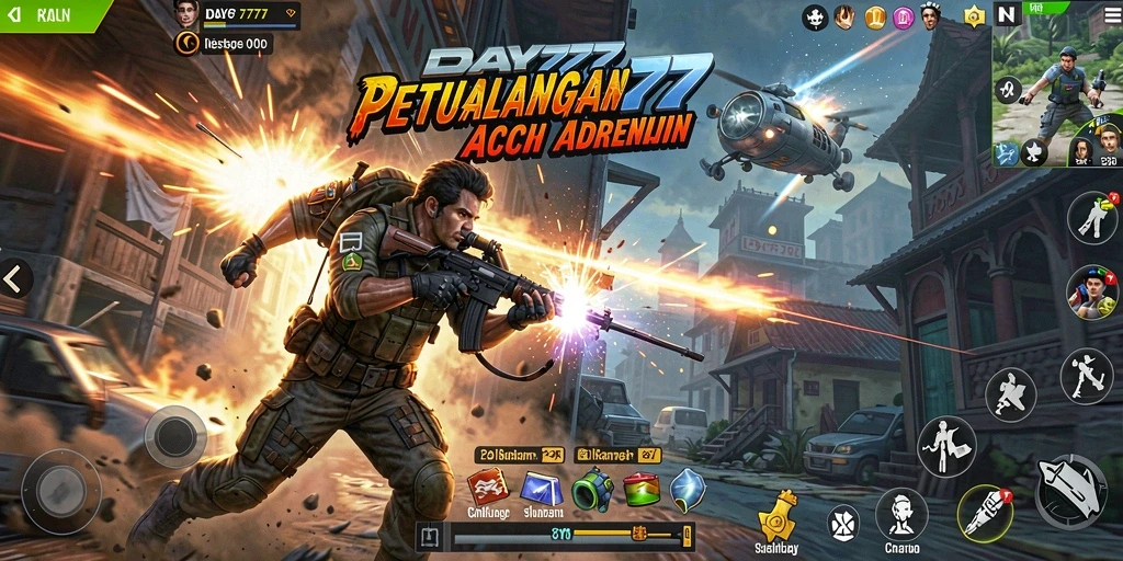 Tampilan gameplay aksi yang mengesankan dan mendebarkan.