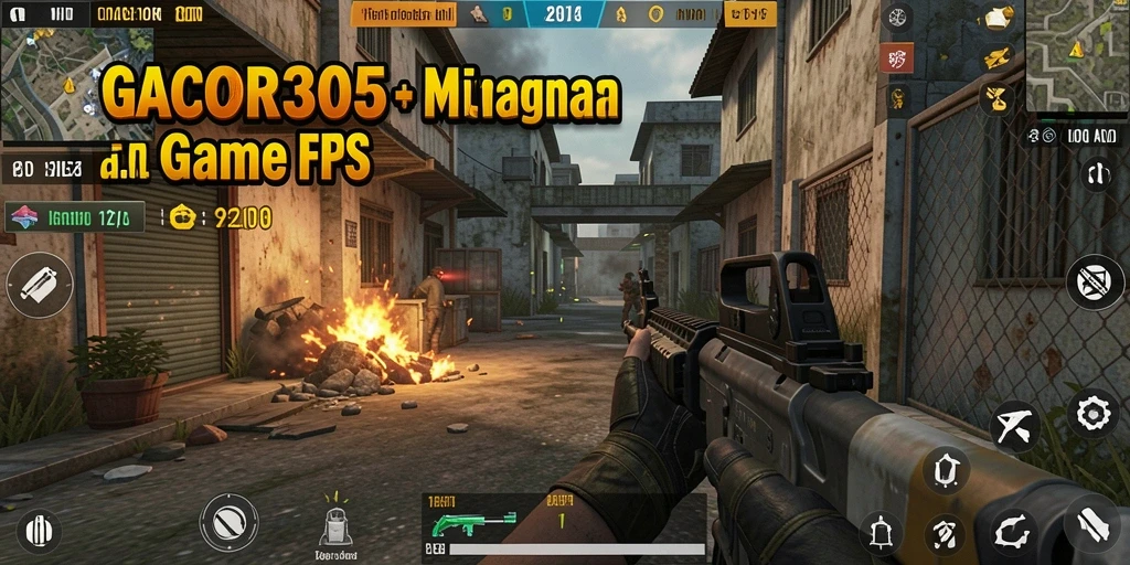 Screenshot GACOR305 menampilkan aksi pertempuran FPS mendebarkan.