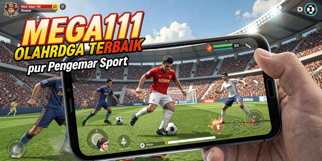 Tangkapan layar utama MEGA111 menunjukkan aksi seru dalam permainan olahraga.
