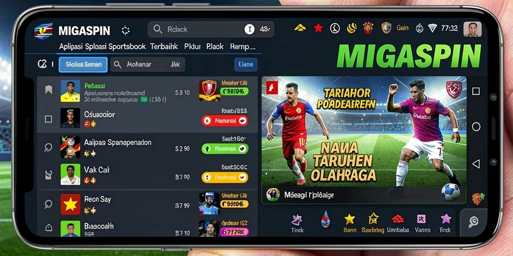 Tampilan gameplay Sportsbook dari aplikasi MIGASPIN yang menarik.