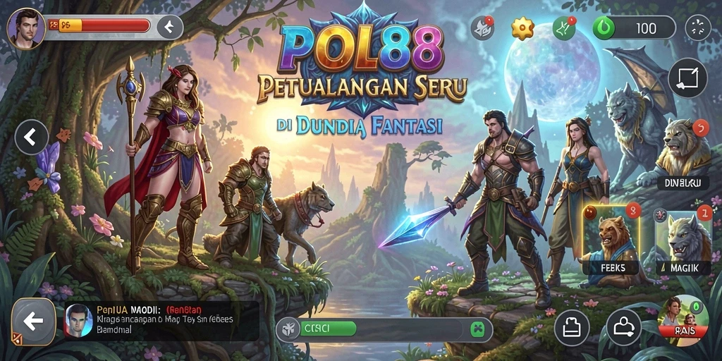 Screenshot gameplay POL88 menampilkan petualangan seru di dunia fantasi.