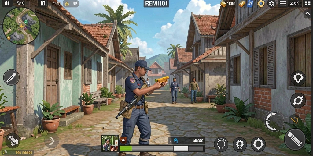 Screenshot gameplay REMI101 yang menunjukkan interaksi karakter yang mendalam.