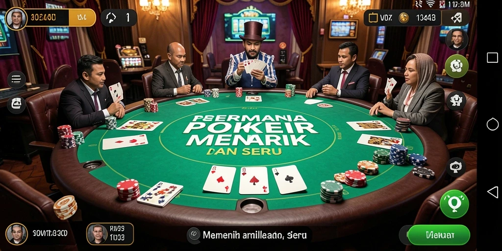 Tampilan gameplay seru V07 dengan aksi poker mendebarkan.